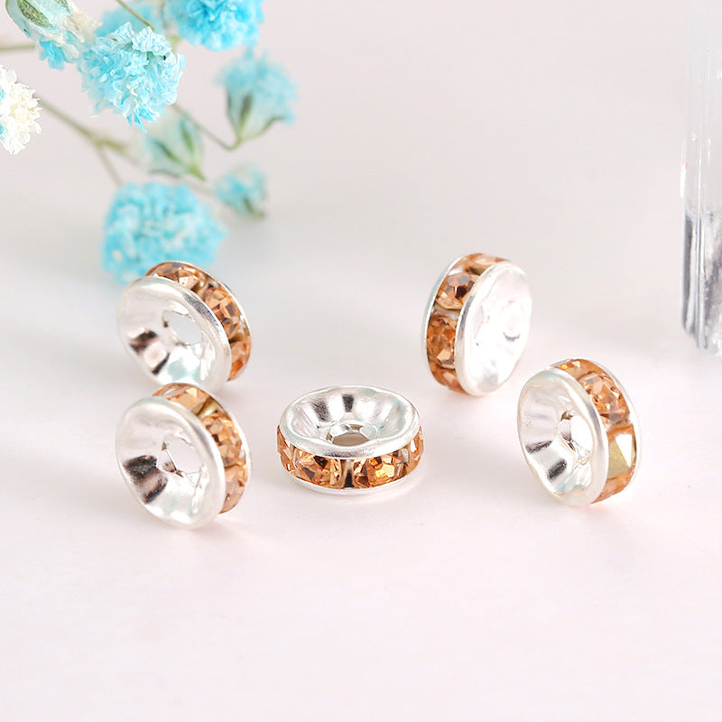 Wholesale Diamond Wheel Glass 100pcs Spacer Beads